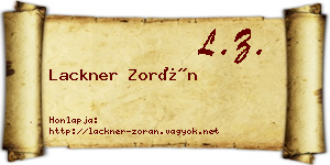 Lackner Zorán névjegykártya